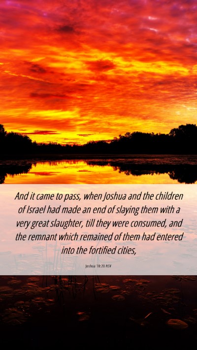 Picture 06 - Joshua 10:20 ASV Mobile Phone Wallpaper - And it came to pass, when Joshua and the children - Mobile Bible Verse Wallpaper