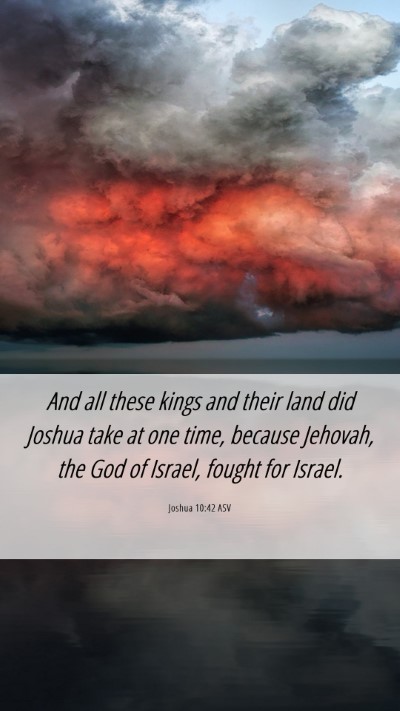 Picture 06 - Joshua 10:42 ASV Mobile Phone Wallpaper - And all these kings and their land did Joshua - Mobile Bible Verse Wallpaper