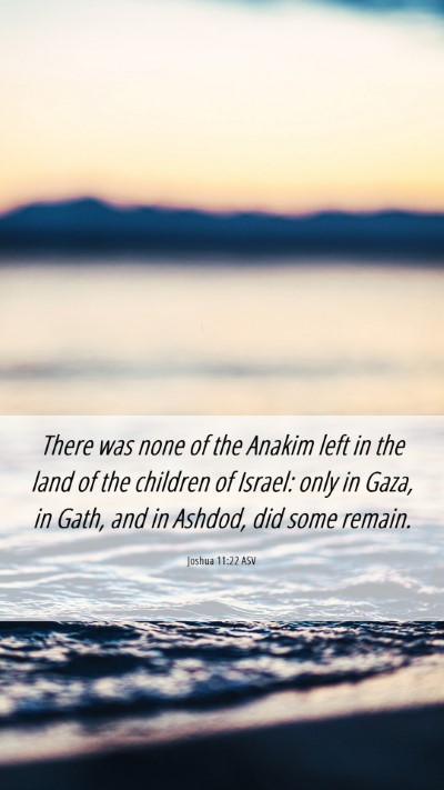 Picture 06 - Joshua 11:22 ASV Mobile Phone Wallpaper - There was none of the Anakim left in the land of - Mobile Bible Verse Wallpaper