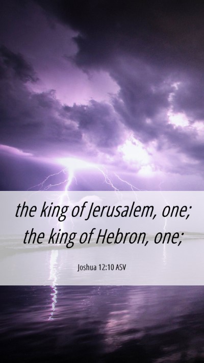 Picture 06 - Joshua 12:10 ASV Mobile Phone Wallpaper - the king of Jerusalem, one; the king of Hebron, - Mobile Bible Verse Wallpaper