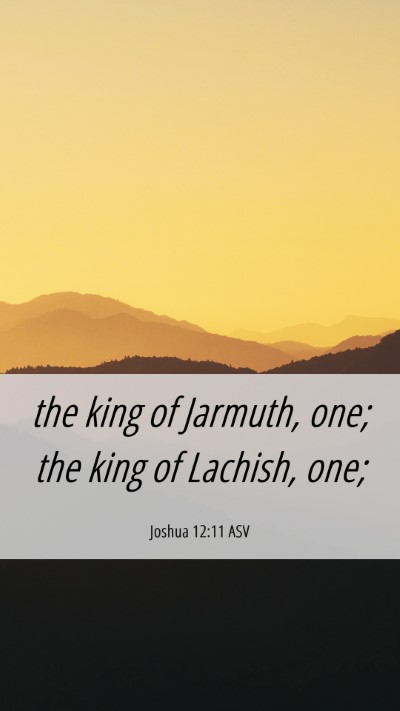 Picture 06 - Joshua 12:11 ASV Mobile Phone Wallpaper - the king of Jarmuth, one; the king of Lachish, - Mobile Bible Verse Wallpaper