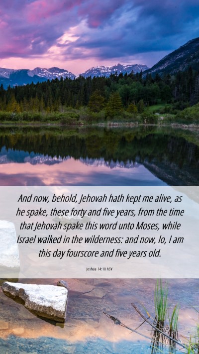 Picture 06 - Joshua 14:10 ASV Mobile Phone Wallpaper - And now, behold, Jehovah hath kept me alive, as - Mobile Bible Verse Wallpaper