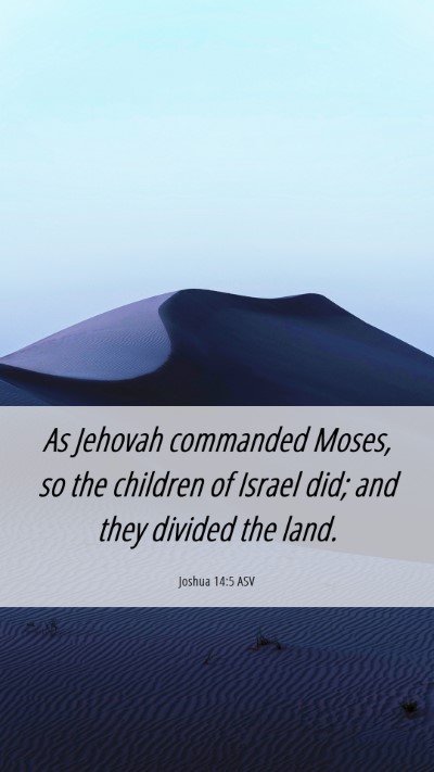 Picture 06 - Joshua 14:5 ASV Mobile Phone Wallpaper - As Jehovah commanded Moses, so the children of - Mobile Bible Verse Wallpaper