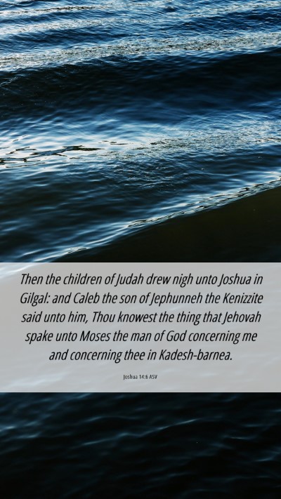 Picture 06 - Joshua 14:6 ASV Mobile Phone Wallpaper - Then the children of Judah drew nigh unto Joshua - Mobile Bible Verse Wallpaper