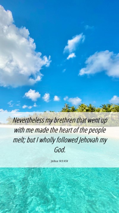 Picture 06 - Joshua 14:8 ASV Mobile Phone Wallpaper - Nevertheless my brethren that went up with me - Mobile Bible Verse Wallpaper