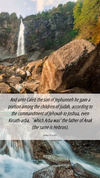 Picture 06 - Joshua 15:13 ASV Mobile Phone Wallpaper - And unto Caleb the son of Jephunneh he gave a - Mobile Bible Verse Wallpaper