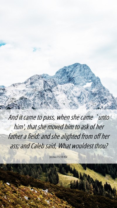 Picture 06 - Joshua 15:18 ASV Mobile Phone Wallpaper - And it came to pass, when she came `unto him', - Mobile Bible Verse Wallpaper
