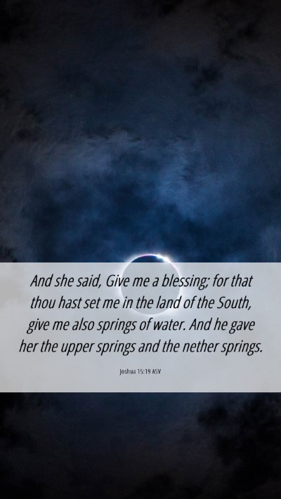 Picture 06 - Joshua 15:19 ASV Mobile Phone Wallpaper - And she said, Give me a blessing; for that thou - Mobile Bible Verse Wallpaper