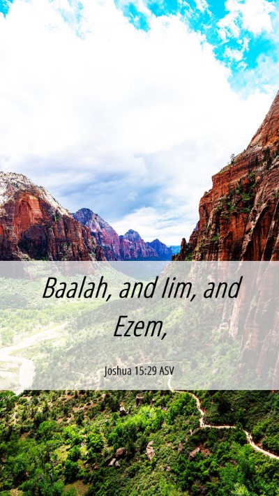 Picture 06 - Joshua 15:29 ASV Mobile Phone Wallpaper - Baalah, and Iim, and - Mobile Bible Verse Wallpaper