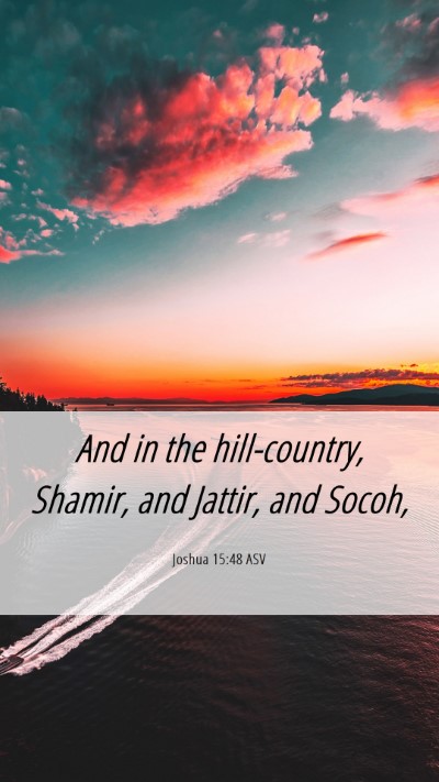 Picture 06 - Joshua 15:48 ASV Mobile Phone Wallpaper - And in the hill-country, Shamir, and Jattir, and - Mobile Bible Verse Wallpaper