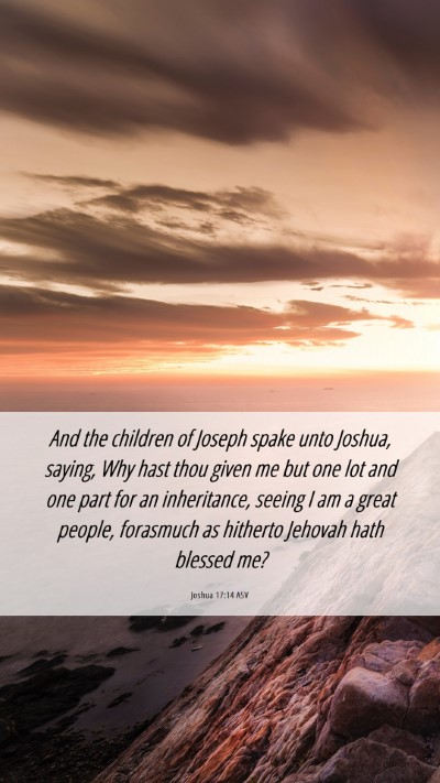 Picture 06 - Joshua 17:14 ASV Mobile Phone Wallpaper - And the children of Joseph spake unto Joshua, - Mobile Bible Verse Wallpaper