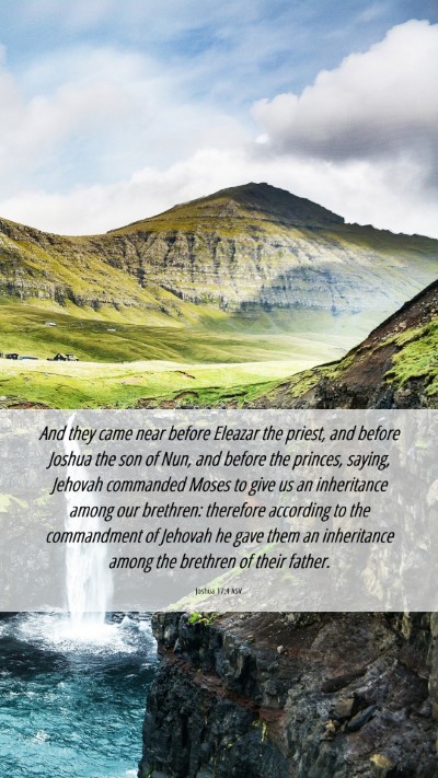 Picture 06 - Joshua 17:4 ASV Mobile Phone Wallpaper - And they came near before Eleazar the priest, and - Mobile Bible Verse Wallpaper
