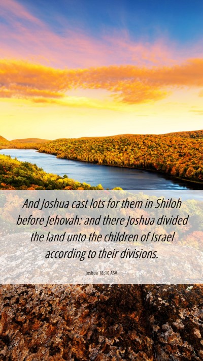 Picture 06 - Joshua 18:10 ASV Mobile Phone Wallpaper - And Joshua cast lots for them in Shiloh before - Mobile Bible Verse Wallpaper