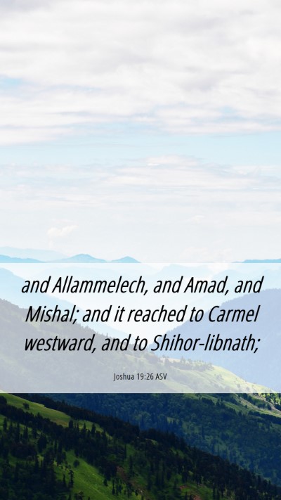 Picture 06 - Joshua 19:26 ASV Mobile Phone Wallpaper - and Allammelech, and Amad, and Mishal; and it - Mobile Bible Verse Wallpaper
