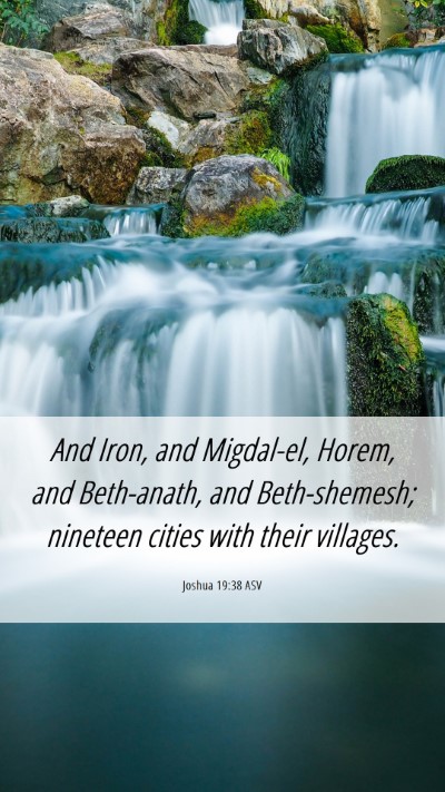 Picture 06 - Joshua 19:38 ASV Mobile Phone Wallpaper - And Iron, and Migdal-el, Horem, and Beth-anath, - Mobile Bible Verse Wallpaper