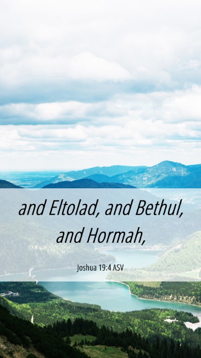 Picture 06 - Joshua 19:4 ASV Mobile Phone Wallpaper - and Eltolad, and Bethul, and - Mobile Bible Verse Wallpaper