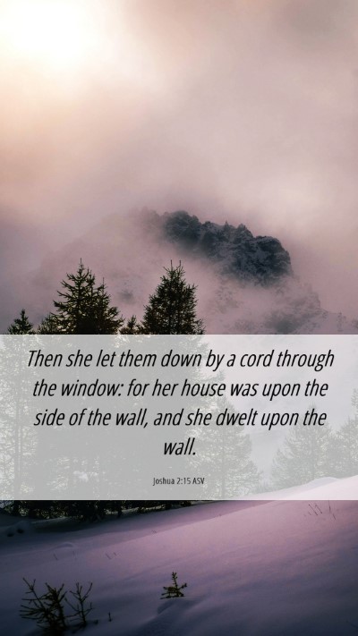 Picture 06 - Joshua 2:15 ASV Mobile Phone Wallpaper - Then she let them down by a cord through the - Mobile Bible Verse Wallpaper