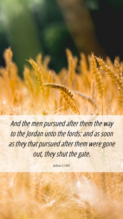 Picture 06 - Joshua 2:7 ASV Mobile Phone Wallpaper - And the men pursued after them the way to the - Mobile Bible Verse Wallpaper