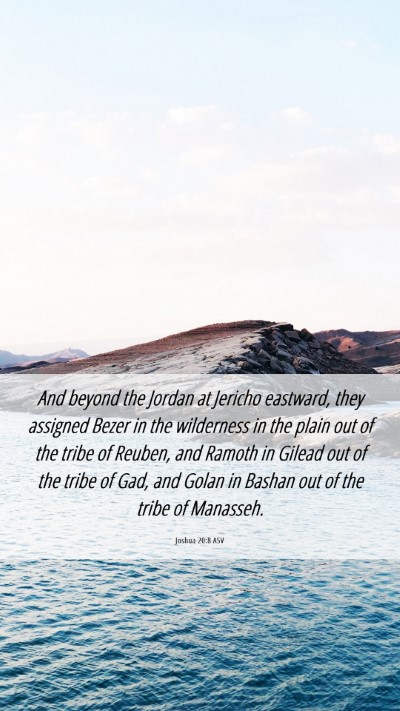 Picture 06 - Joshua 20:8 ASV Mobile Phone Wallpaper - And beyond the Jordan at Jericho eastward, they - Mobile Bible Verse Wallpaper