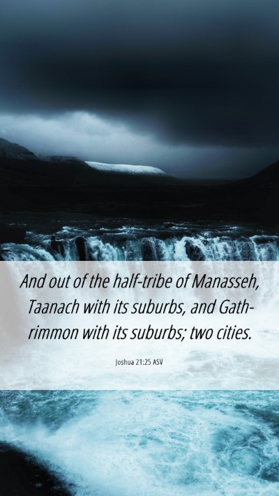 Picture 06 - Joshua 21:25 ASV Mobile Phone Wallpaper - And out of the half-tribe of Manasseh, Taanach - Mobile Bible Verse Wallpaper