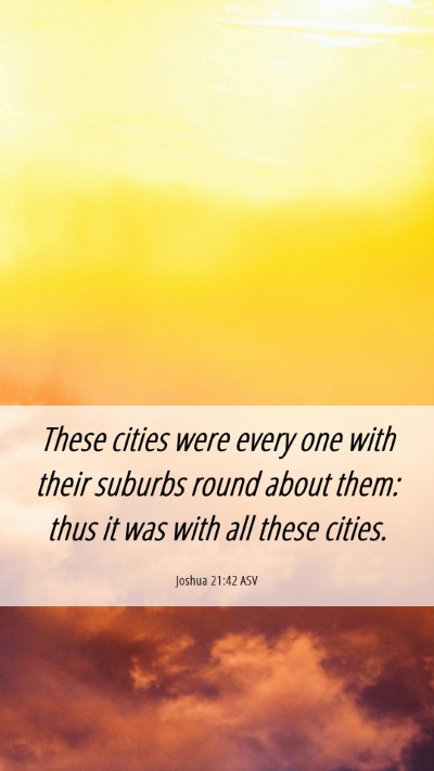 Picture 06 - Joshua 21:42 ASV Mobile Phone Wallpaper - These cities were every one with their suburbs - Mobile Bible Verse Wallpaper