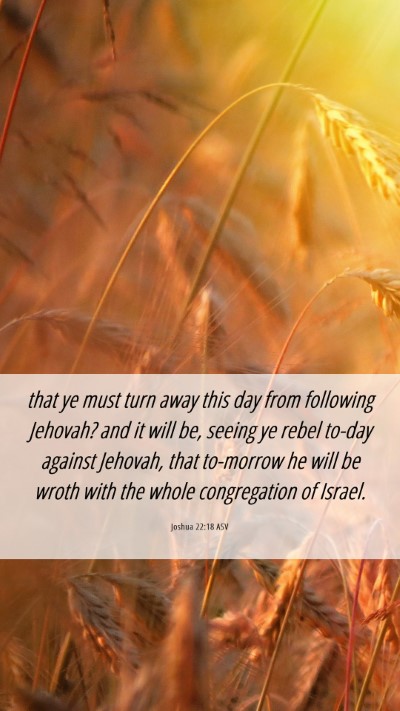 Picture 06 - Joshua 22:18 ASV Mobile Phone Wallpaper - that ye must turn away this day from following - Mobile Bible Verse Wallpaper