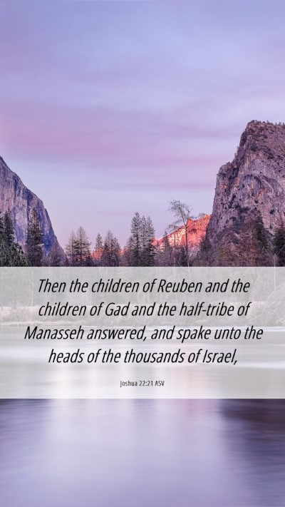 Picture 06 - Joshua 22:21 ASV Mobile Phone Wallpaper - Then the children of Reuben and the children of - Mobile Bible Verse Wallpaper
