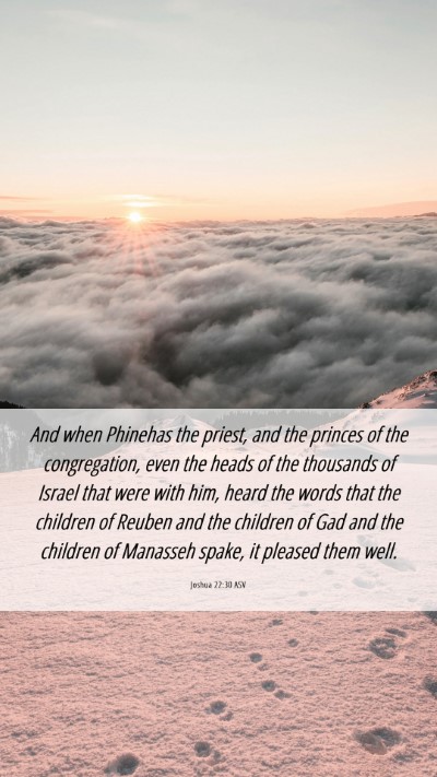 Picture 06 - Joshua 22:30 ASV Mobile Phone Wallpaper - And when Phinehas the priest, and the princes of - Mobile Bible Verse Wallpaper