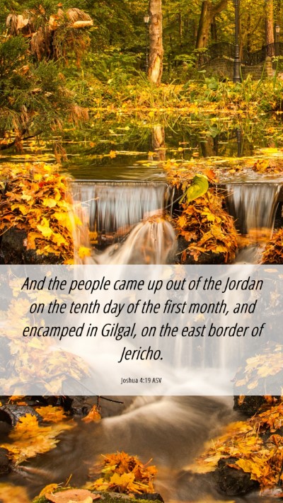 Picture 06 - Joshua 4:19 ASV Mobile Phone Wallpaper - And the people came up out of the Jordan on the - Mobile Bible Verse Wallpaper