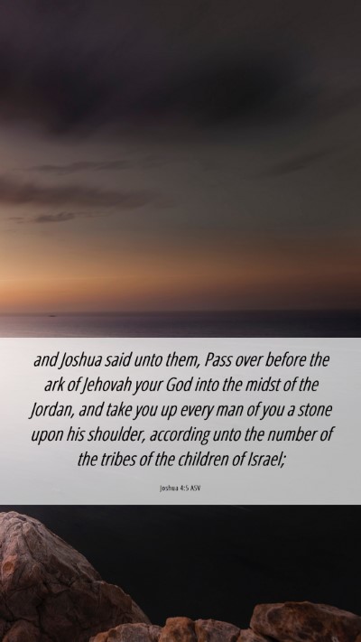 Picture 06 - Joshua 4:5 ASV Mobile Phone Wallpaper - and Joshua said unto them, Pass over before the - Mobile Bible Verse Wallpaper