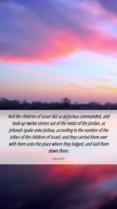 Picture 06 - Joshua 4:8 ASV Mobile Phone Wallpaper - And the children of Israel did so as Joshua - Mobile Bible Verse Wallpaper
