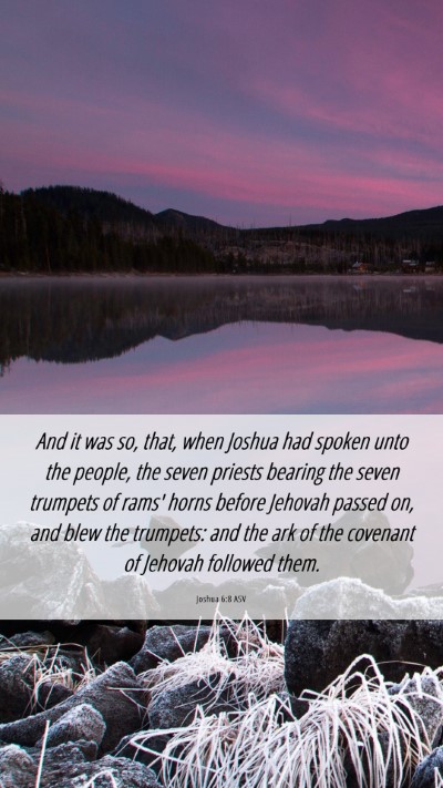 Picture 06 - Joshua 6:8 ASV Mobile Phone Wallpaper - And it was so, that, when Joshua had spoken unto - Mobile Bible Verse Wallpaper