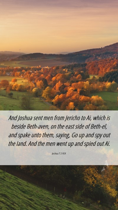 Picture 06 - Joshua 7:2 ASV Mobile Phone Wallpaper - And Joshua sent men from Jericho to Ai, which is - Mobile Bible Verse Wallpaper