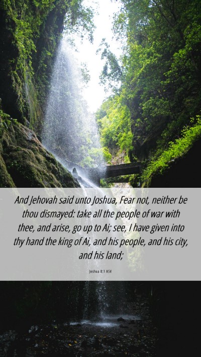 Picture 06 - Joshua 8:1 ASV Mobile Phone Wallpaper - And Jehovah said unto Joshua, Fear not, neither - Mobile Bible Verse Wallpaper