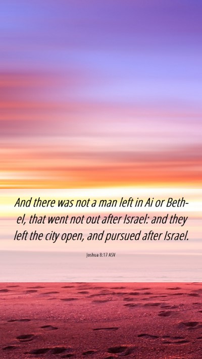 Picture 06 - Joshua 8:17 ASV Mobile Phone Wallpaper - And there was not a man left in Ai or Beth-el, - Mobile Bible Verse Wallpaper
