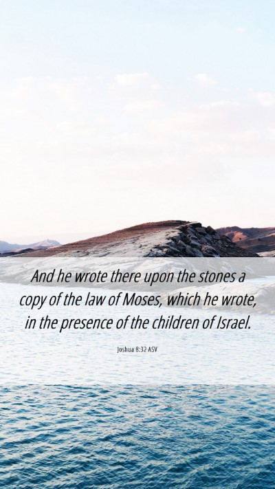 Picture 06 - Joshua 8:32 ASV Mobile Phone Wallpaper - And he wrote there upon the stones a copy of the - Mobile Bible Verse Wallpaper