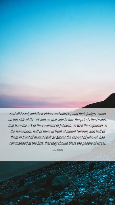 Picture 06 - Joshua 8:33 ASV Mobile Phone Wallpaper - And all Israel, and their elders and officers, - Mobile Bible Verse Wallpaper
