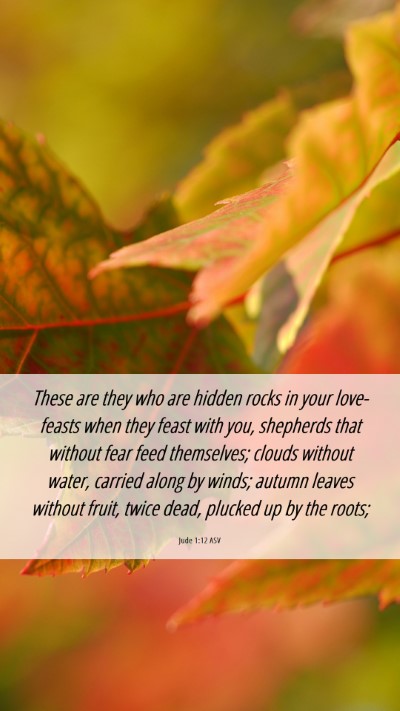 Picture 06 - Jude 1:12 ASV Mobile Phone Wallpaper - These are they who are hidden rocks in your - Mobile Bible Verse Wallpaper