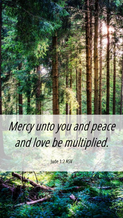 Picture 06 - Jude 1:2 ASV Mobile Phone Wallpaper - Mercy unto you and peace and love be - Mobile Bible Verse Wallpaper