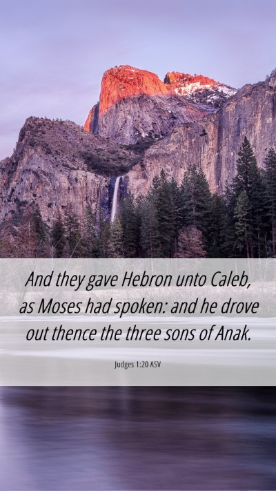 Picture 06 - Judges 1:20 ASV Mobile Phone Wallpaper - And they gave Hebron unto Caleb, as Moses had - Mobile Bible Verse Wallpaper