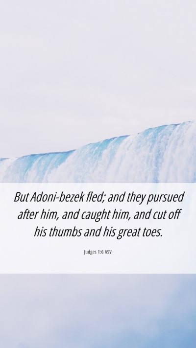 Picture 06 - Judges 1:6 ASV Mobile Phone Wallpaper - But Adoni-bezek fled; and they pursued after him, - Mobile Bible Verse Wallpaper