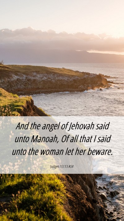 Picture 06 - Judges 13:13 ASV Mobile Phone Wallpaper - And the angel of Jehovah said unto Manoah, Of all - Mobile Bible Verse Wallpaper
