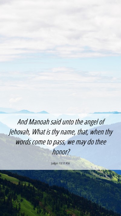 Picture 06 - Judges 13:17 ASV Mobile Phone Wallpaper - And Manoah said unto the angel of Jehovah, What - Mobile Bible Verse Wallpaper