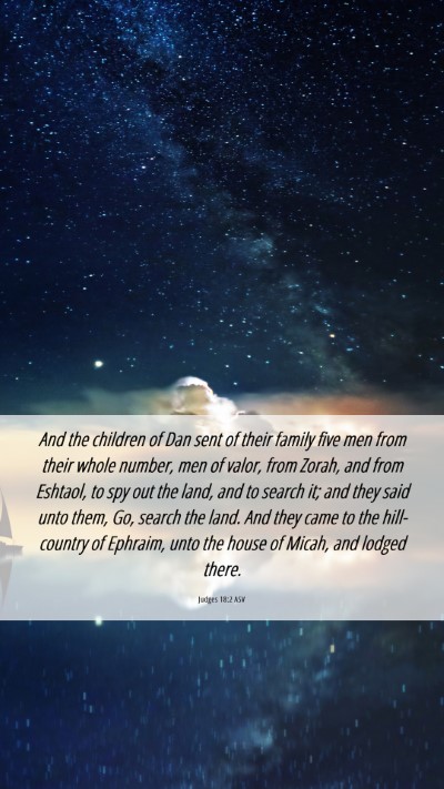 Picture 06 - Judges 18:2 ASV Mobile Phone Wallpaper - And the children of Dan sent of their family five - Mobile Bible Verse Wallpaper