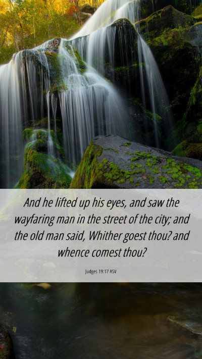 Picture 06 - Judges 19:17 ASV Mobile Phone Wallpaper - And he lifted up his eyes, and saw the wayfaring - Mobile Bible Verse Wallpaper