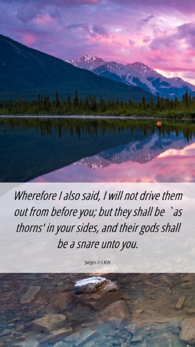 Picture 06 - Judges 2:3 ASV Mobile Phone Wallpaper - Wherefore I also said, I will not drive them out - Mobile Bible Verse Wallpaper