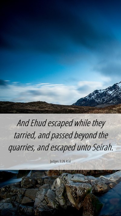Picture 06 - Judges 3:26 ASV Mobile Phone Wallpaper - And Ehud escaped while they tarried, and passed - Mobile Bible Verse Wallpaper