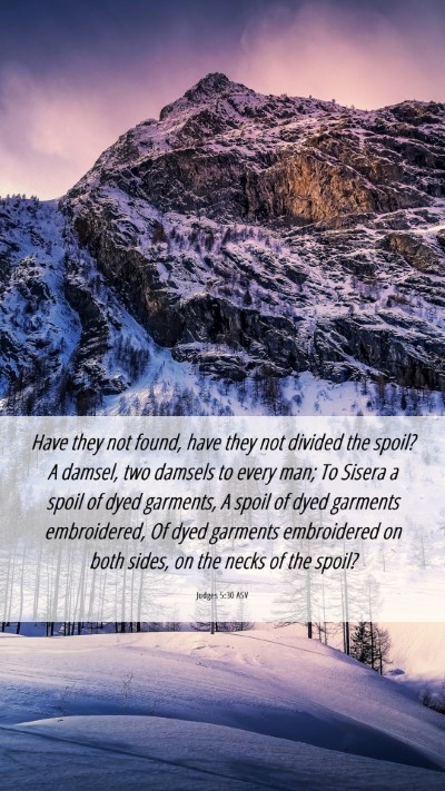 Picture 06 - Judges 5:30 ASV Mobile Phone Wallpaper - Have they not found, have they not divided the - Mobile Bible Verse Wallpaper