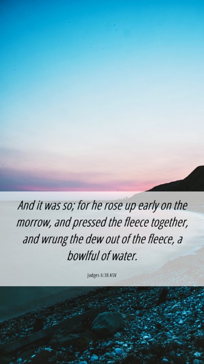 Picture 06 - Judges 6:38 ASV Mobile Phone Wallpaper - And it was so; for he rose up early on the - Mobile Bible Verse Wallpaper