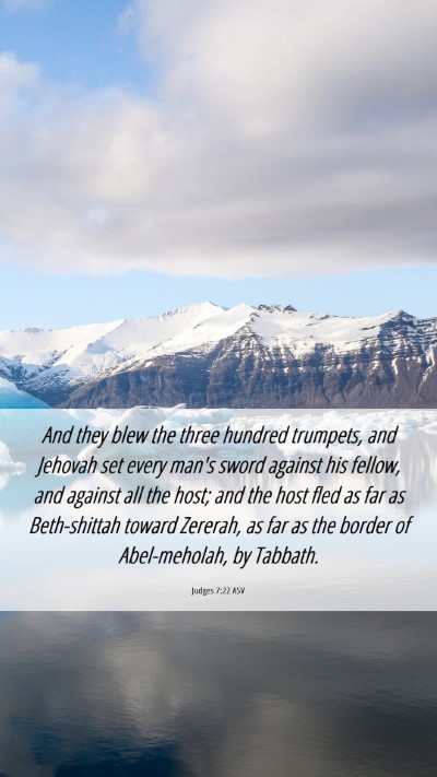 Picture 06 - Judges 7:22 ASV Mobile Phone Wallpaper - And they blew the three hundred trumpets, and - Mobile Bible Verse Wallpaper